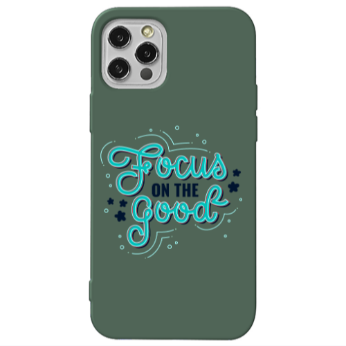 Apple iPhone 13 Pro Focus On The Good Dark Green Colored Silicone TPU Θήκη