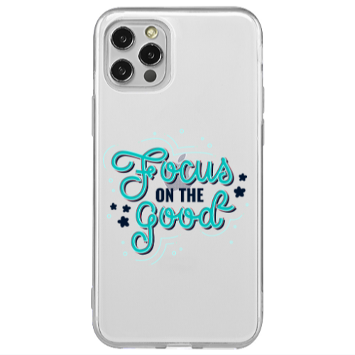 Apple iPhone 12 Pro Focus On The Good Transparent Silicone TPU Θήκη
