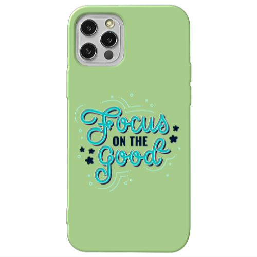 Apple iPhone 12 Pro Max Focus On The Good Light Green Colored Silicone TPU Θήκη