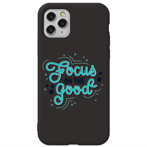 Apple iPhone 11 Pro Max Focus On The Good Black Colored Silicone TPU Θήκη