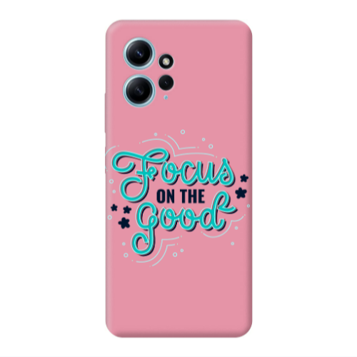 Xiaomi Redmi Note 12 4G Focus On The Good Pink Colored Silicone TPU Θήκη