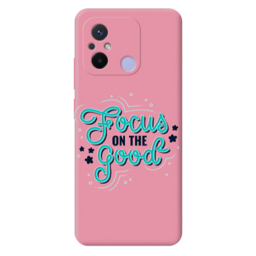 Xiaomi Redmi 12C Focus On The Good Pink Colored Silicone TPU Θήκη