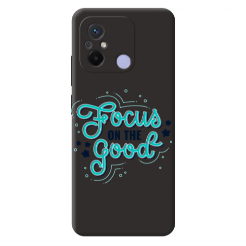 Xiaomi Redmi 12C Focus On The Good Black Colored Silicone TPU Θήκη
