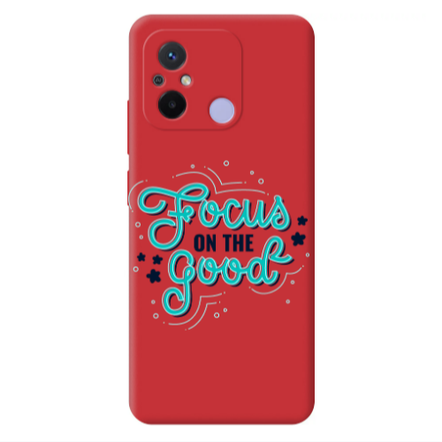 Xiaomi Redmi 12C Focus On The Good Red Colored Silicone TPU Θήκη