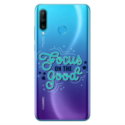 Huawei P30 Lite Focus On The Good Transparent Silicone TPU Θήκη