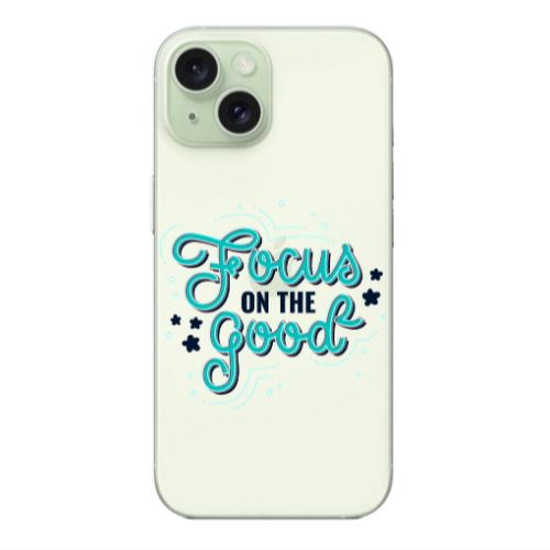 Apple iPhone 15 Focus On The Good Transparent Silicone TPU Θήκη
