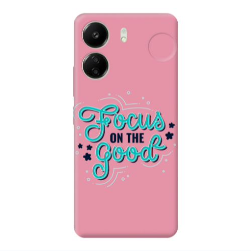Xiaomi Redmi 13C Focus On The Good Pink Colored Silicone TPU Θήκη