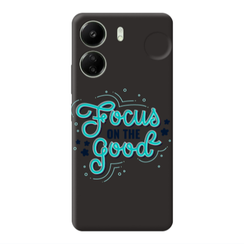 Xiaomi Redmi 13C Focus On The Good Black Colored Silicone TPU Θήκη