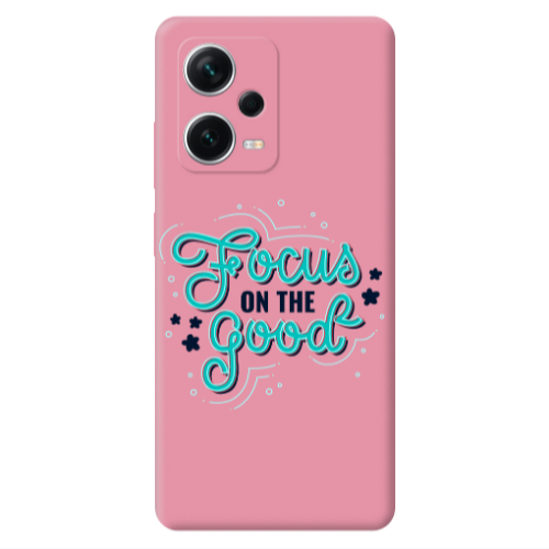 Xiaomi Poco X5 Focus On The Good Pink Colored Silicone TPU Θήκη