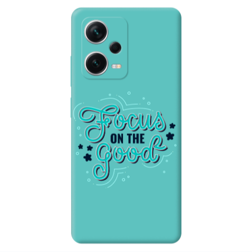 Xiaomi Poco X5 Focus On The Good Turquoise Colored Silicone TPU Θήκη
