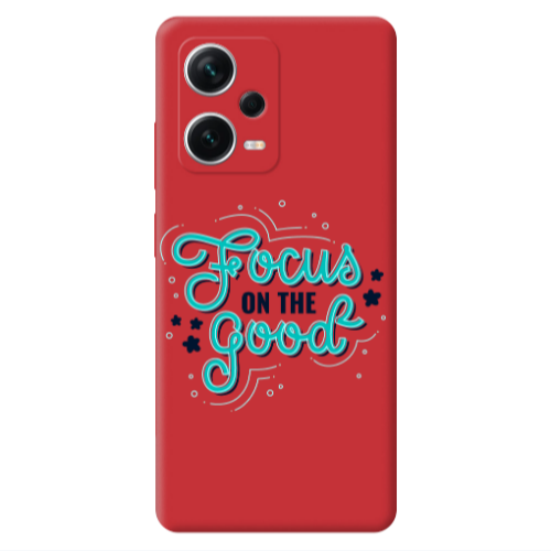 Xiaomi Poco X5 Focus On The Good Red Colored Silicone TPU Θήκη