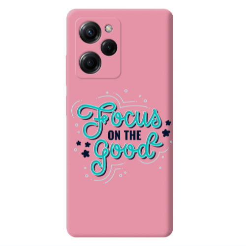 Xiaomi Poco X5 Pro Focus On The Good Pink Colored Silicone TPU Θήκη