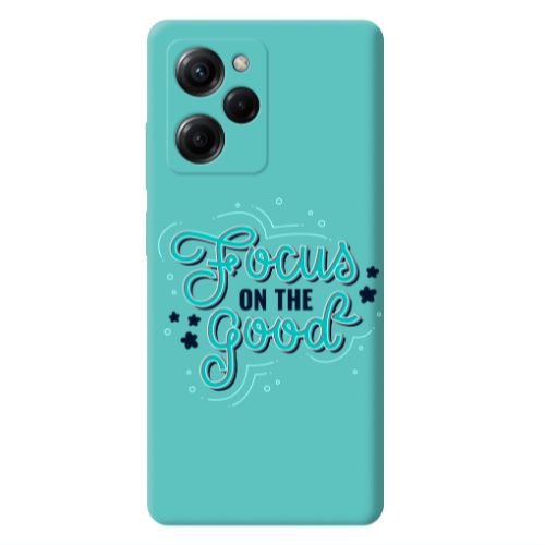 Xiaomi Poco X5 Pro Focus On The Good Turquoise Colored Silicone TPU Θήκη