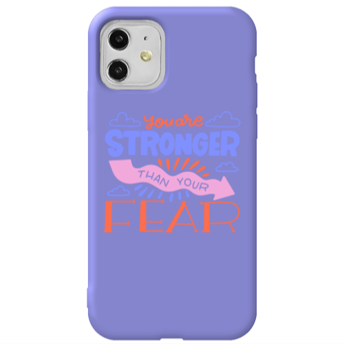 Apple iPhone 11  You are Stronger Purple Colored Silicone TPU Θήκη