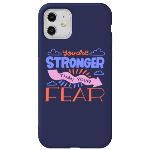 Apple iPhone 11  You are Stronger Dark blue Colored Silicone TPU Θήκη