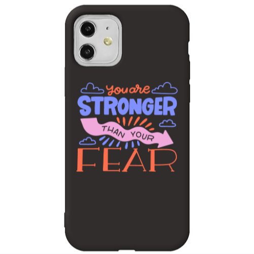 Apple iPhone 11  You are Stronger Black Colored Silicone TPU Θήκη
