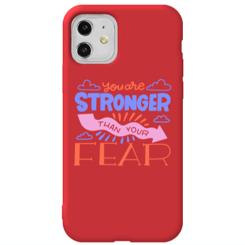 Apple iPhone 11  You are Stronger Red Colored Silicone TPU Θήκη
