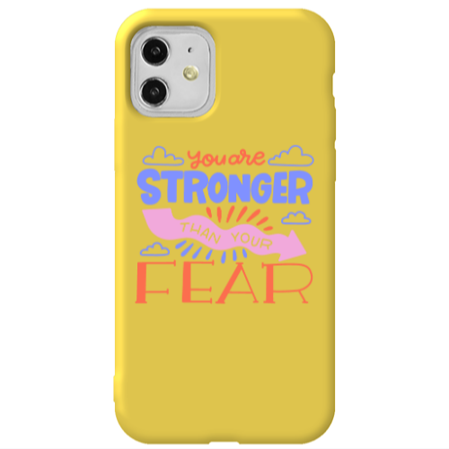 Apple iPhone 11  You are Stronger Yellow Colored Silicone TPU Θήκη