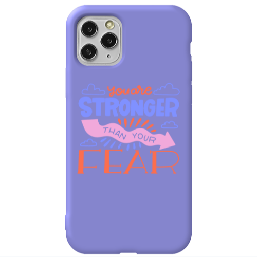 Apple iPhone 11 Pro You are Stronger Purple Colored Silicone TPU Θήκη