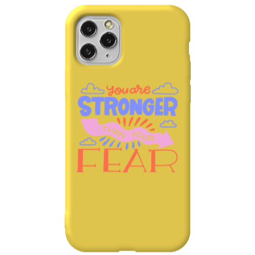 Apple iPhone 11 Pro You are Stronger Yellow Colored Silicone TPU Θήκη