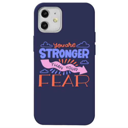 Apple iPhone 12 You are Stronger Dark blue Colored Silicone TPU Θήκη