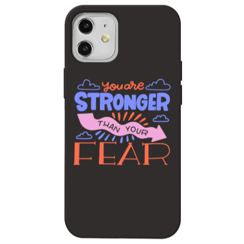 Apple iPhone 12 You are Stronger Black Colored Silicone TPU Θήκη
