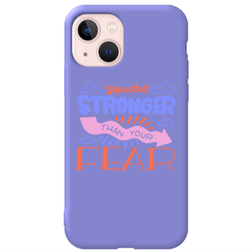 Apple iPhone 13 You are Stronger Purple Colored Silicone TPU Θήκη