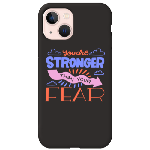 Apple iPhone 13 You are Stronger Black Colored Silicone TPU Θήκη