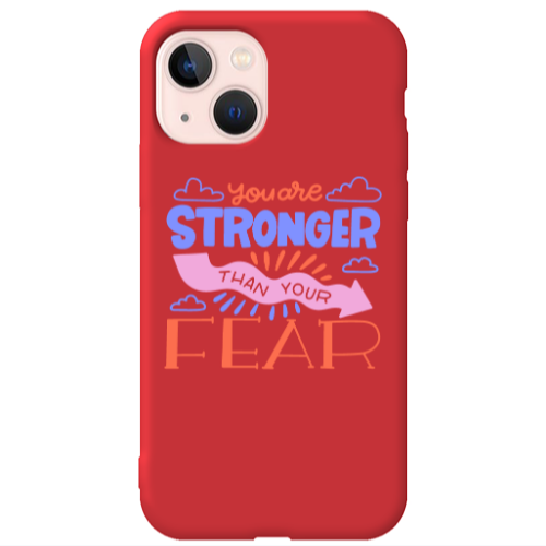Apple iPhone 13 You are Stronger Red Colored Silicone TPU Θήκη