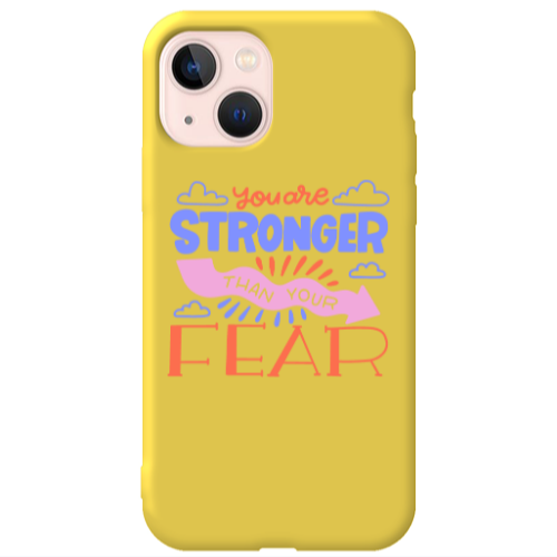 Apple iPhone 13 You are Stronger Yellow Colored Silicone TPU Θήκη