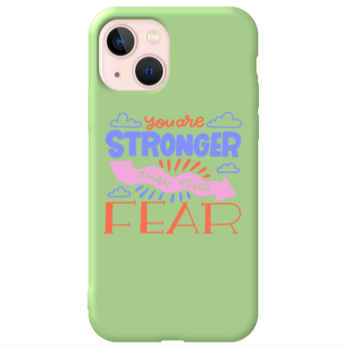 Apple iPhone 13 You are Stronger Light Green Colored Silicone TPU Θήκη