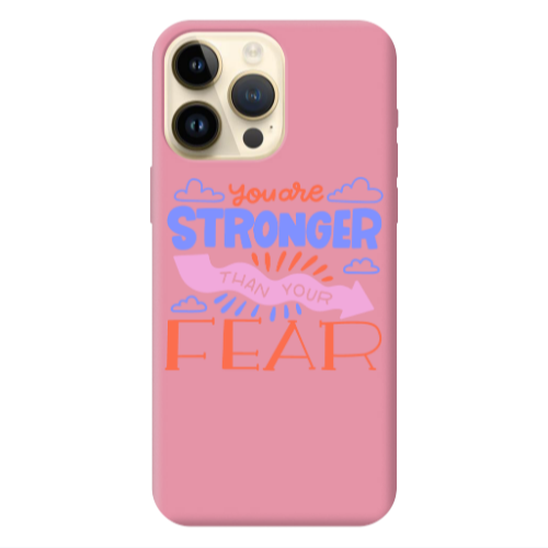Apple iPhone 13 Pro Max You are Stronger Pink Colored Silicone TPU Θήκη