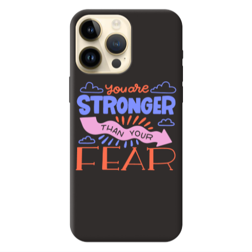 Apple iPhone 13 Pro Max You are Stronger Black Colored Silicone TPU Θήκη