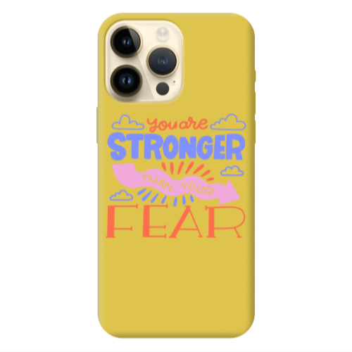 Apple iPhone 13 Pro Max You are Stronger Yellow Colored Silicone TPU Θήκη
