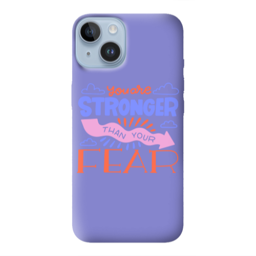 Apple iPhone 14  You are Stronger Purple Colored Silicone TPU Θήκη