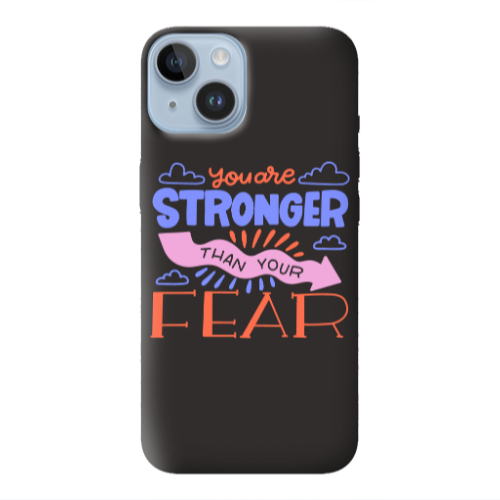 Apple iPhone 14  You are Stronger Black Colored Silicone TPU Θήκη