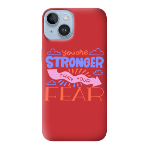 Apple iPhone 14 Plus You are Stronger Red Colored Silicone TPU Θήκη