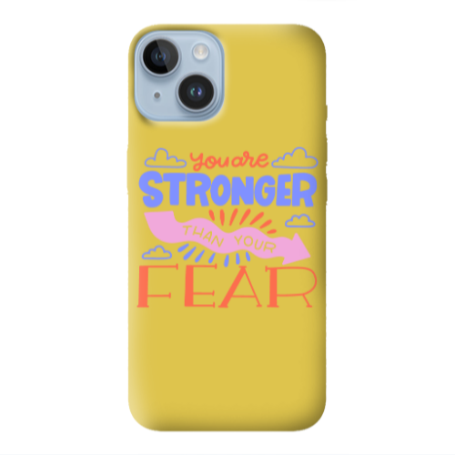 Apple iPhone 14 Plus You are Stronger Yellow Colored Silicone TPU Θήκη