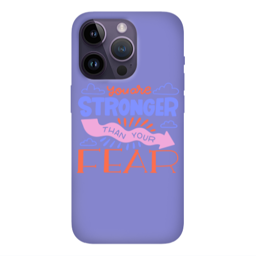 Apple iPhone 14 Pro  You are Stronger Purple Colored Silicone TPU Θήκη