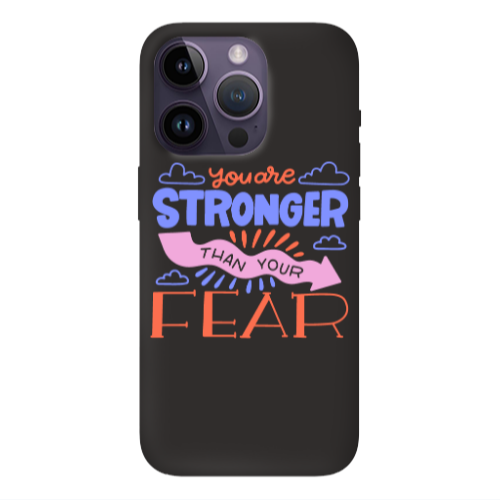 Apple iPhone 14 Pro  You are Stronger Black Colored Silicone TPU Θήκη