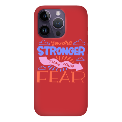 Apple iPhone 14 Pro  You are Stronger Red Colored Silicone TPU Θήκη