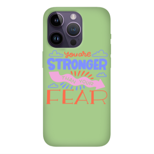 Apple iPhone 14 Pro Max You are Stronger Light Green Colored Silicone TPU Θήκη