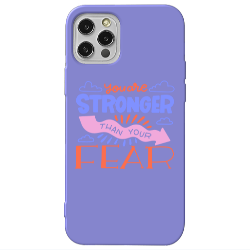 Apple iPhone 13 Pro You are Stronger Purple Colored Silicone TPU Θήκη