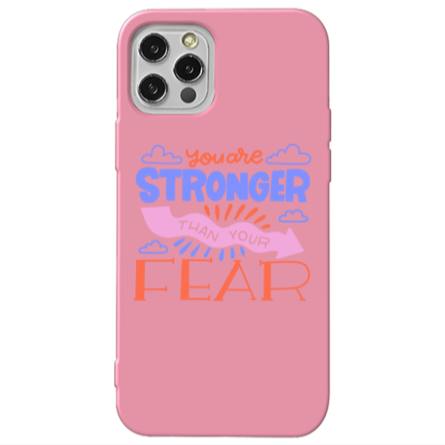 Apple iPhone 13 Pro You are Stronger Pink Colored Silicone TPU Θήκη