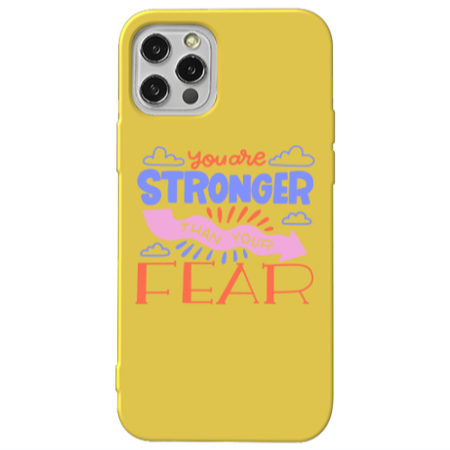 Apple iPhone 13 Pro You are Stronger Yellow Colored Silicone TPU Θήκη
