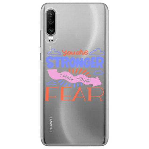 Huawei P30 You are Stronger Transparent Silicone TPU Θήκη