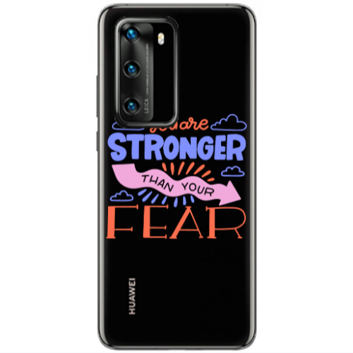 Huawei P40 You are Stronger Transparent Silicone TPU Θήκη