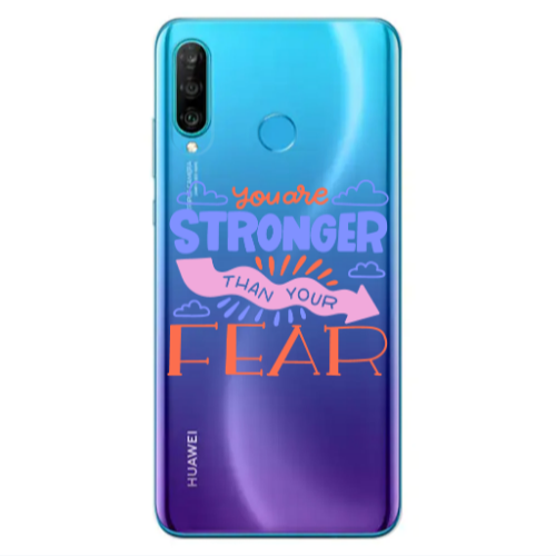 Huawei P30 Lite You are Stronger Transparent Silicone TPU Θήκη