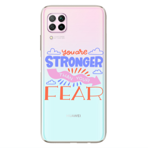 Huawei P40 Lite You are Stronger Transparent Silicone TPU Θήκη