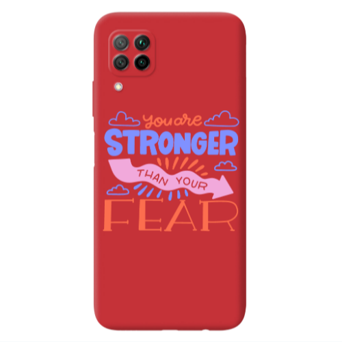 Huawei P40 Lite You are Stronger Red Colored Silicone TPU Θήκη